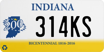 IN license plate 314KS