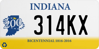 IN license plate 314KX