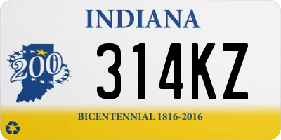 IN license plate 314KZ