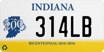 IN license plate 314LB