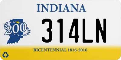 IN license plate 314LN