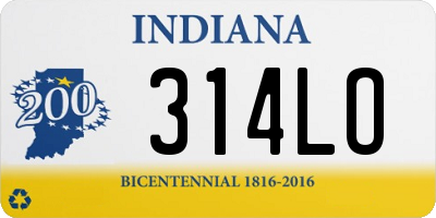 IN license plate 314LO