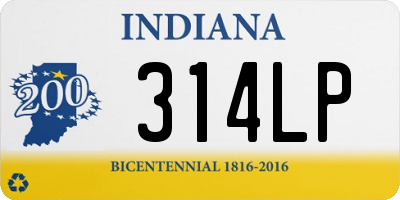 IN license plate 314LP