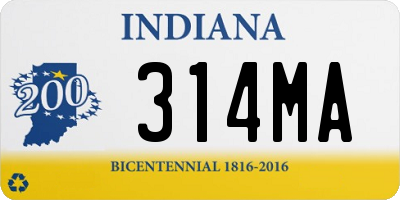 IN license plate 314MA