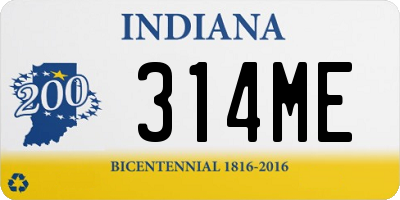 IN license plate 314ME