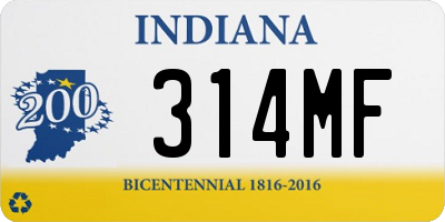 IN license plate 314MF