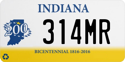 IN license plate 314MR