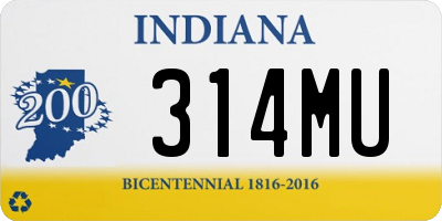 IN license plate 314MU