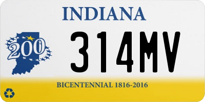 IN license plate 314MV