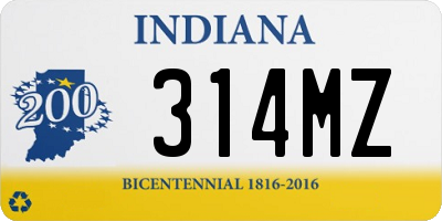 IN license plate 314MZ