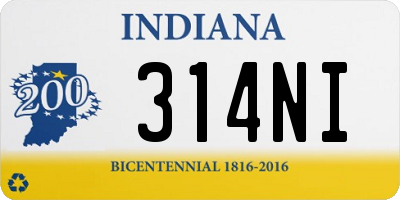 IN license plate 314NI