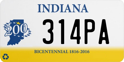 IN license plate 314PA