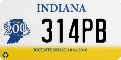 IN license plate 314PB