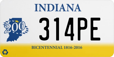 IN license plate 314PE