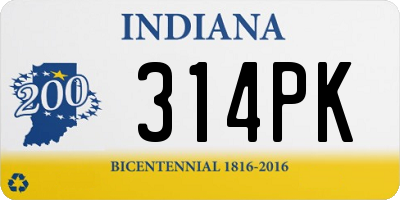 IN license plate 314PK