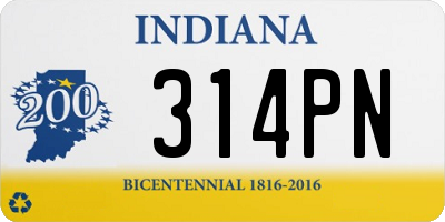 IN license plate 314PN