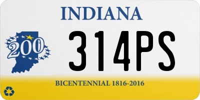 IN license plate 314PS