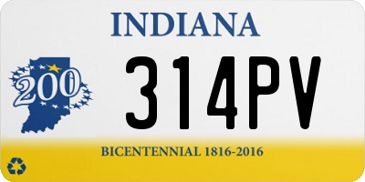 IN license plate 314PV