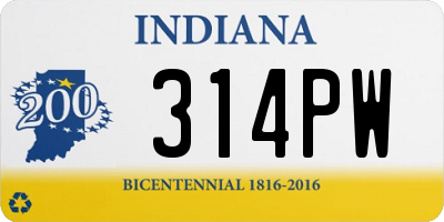 IN license plate 314PW