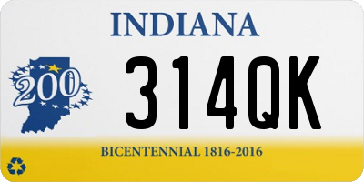 IN license plate 314QK