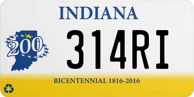 IN license plate 314RI