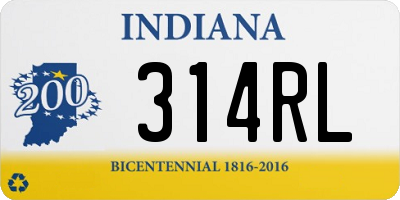 IN license plate 314RL