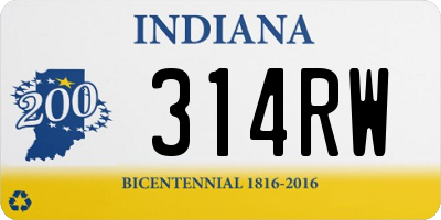 IN license plate 314RW