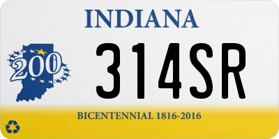 IN license plate 314SR