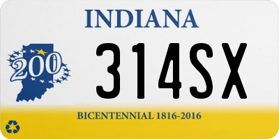 IN license plate 314SX