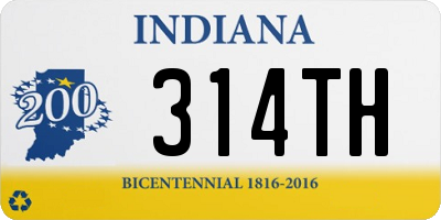 IN license plate 314TH