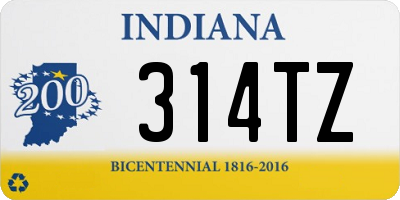 IN license plate 314TZ