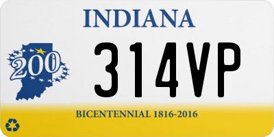 IN license plate 314VP