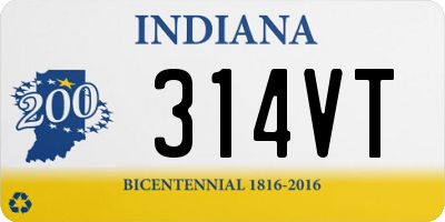 IN license plate 314VT