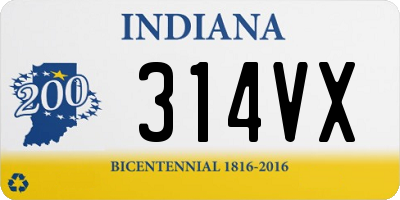 IN license plate 314VX