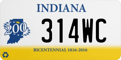 IN license plate 314WC