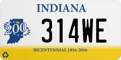 IN license plate 314WE