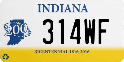 IN license plate 314WF