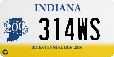 IN license plate 314WS