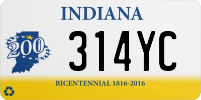 IN license plate 314YC