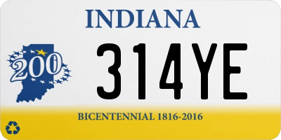 IN license plate 314YE