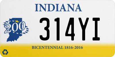 IN license plate 314YI