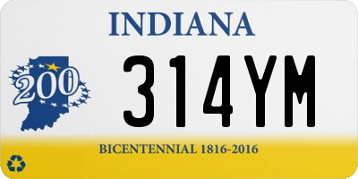 IN license plate 314YM