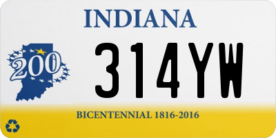 IN license plate 314YW