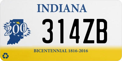 IN license plate 314ZB