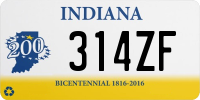 IN license plate 314ZF