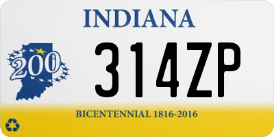 IN license plate 314ZP