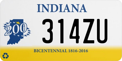 IN license plate 314ZU