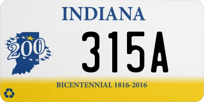 IN license plate 315A