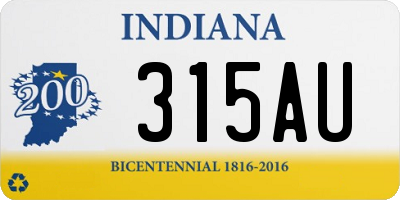 IN license plate 315AU