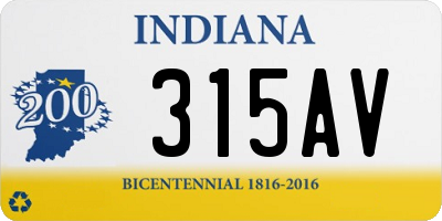 IN license plate 315AV